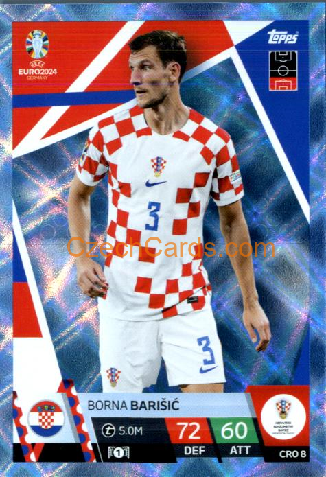 Borna Barišić 2024 EURO Match Attax crystal parallel #CRO8