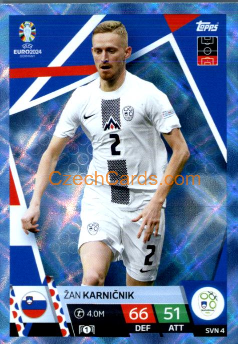 Žan Karničnik 2024 EURO Match Attax crystal parallel #SVN4