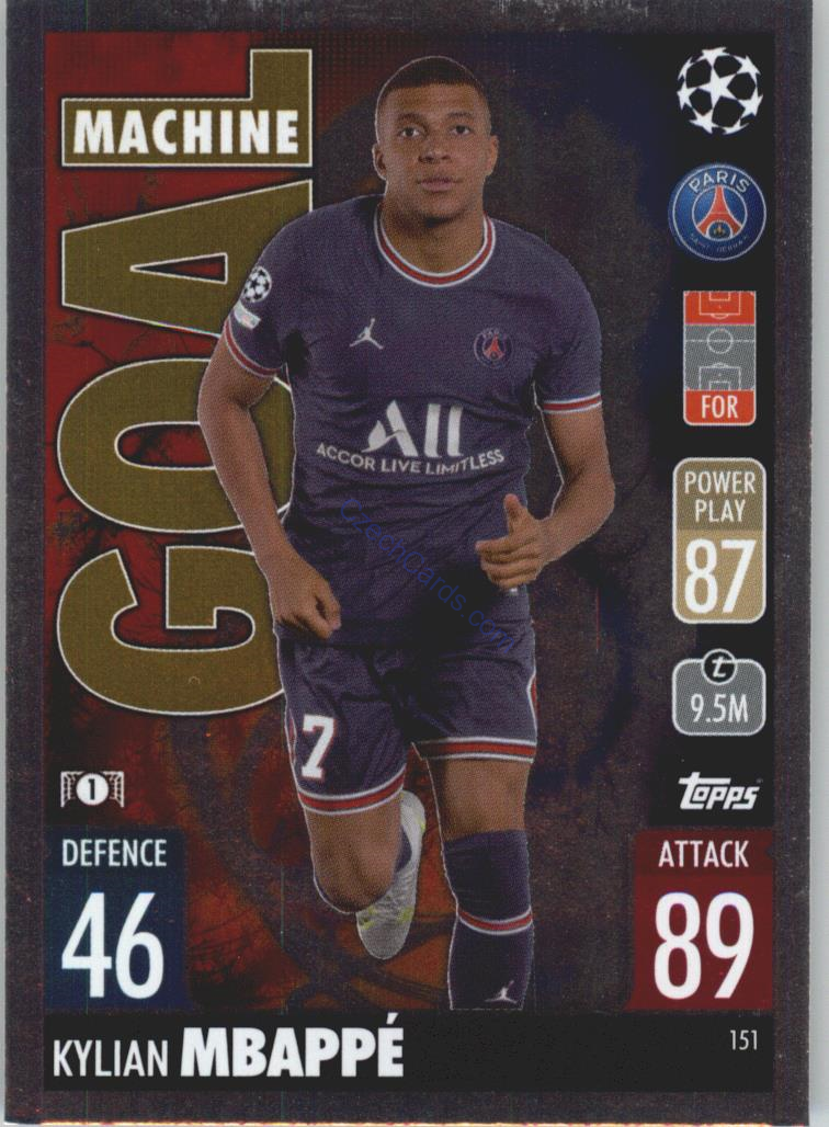 Kylian Mbappé Topps Match Attax 2021/22 Goal Machine #151