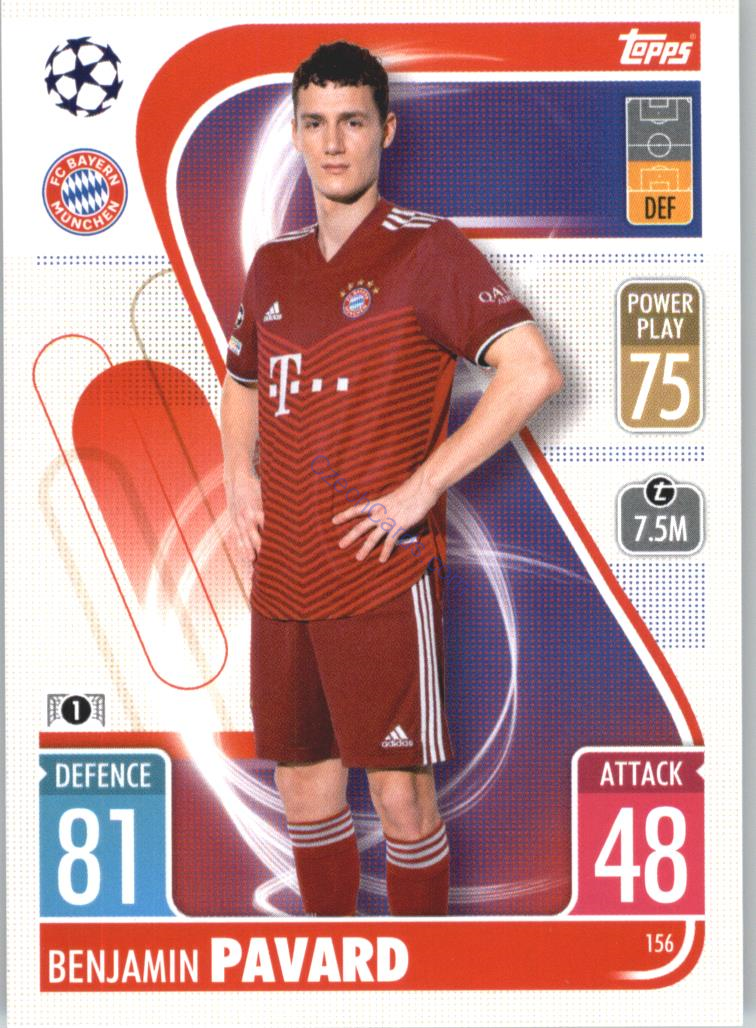 Benjamin Pavard Topps Match Attax 2021/22 #156