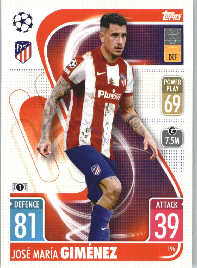 José María Giménez Topps Match Attax 2021/22 #196