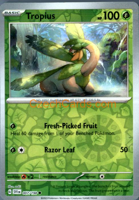 Tropius Scarlet & Violet reverse holo #07/198