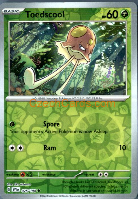 Toedscool Scarlet & Violet reverse holo #025/198
