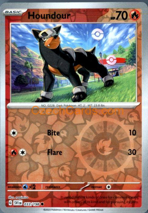Houndour Scarlet & Violet reverse holo #033/198