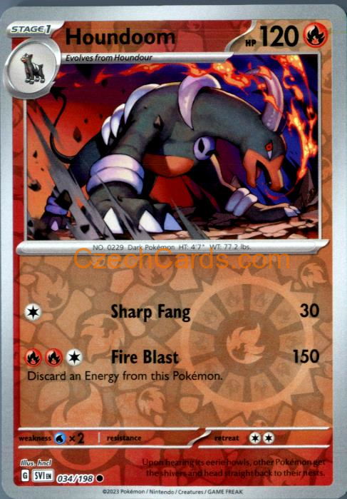 Houndoom Scarlet & Violet reverse holo #034/198