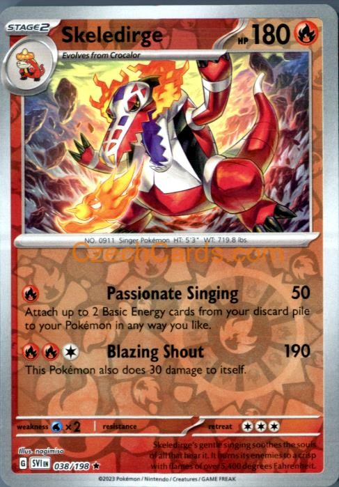Skeledirge Scarlet & Violet reverse holo #038/198
