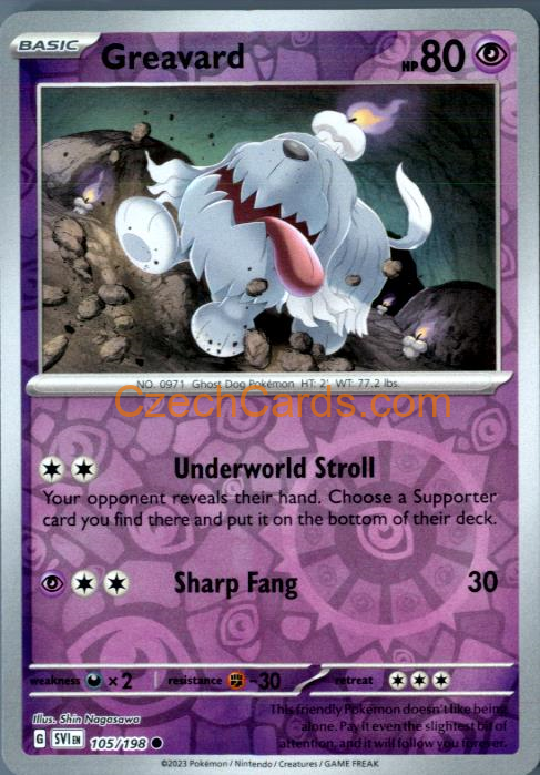 Greavard Scarlet & Violet reverse holo #105/198