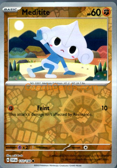 Meditite Scarlet & Violet reverse holo #110/198
