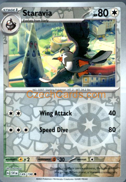 Staravia Scarlet & Violet reverse holo #149/198