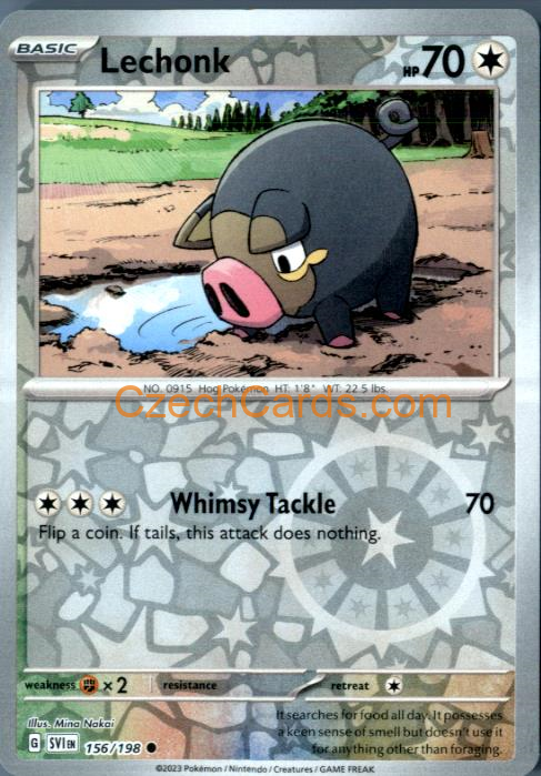 Lechonk Scarlet & Violet reverse holo #156/198
