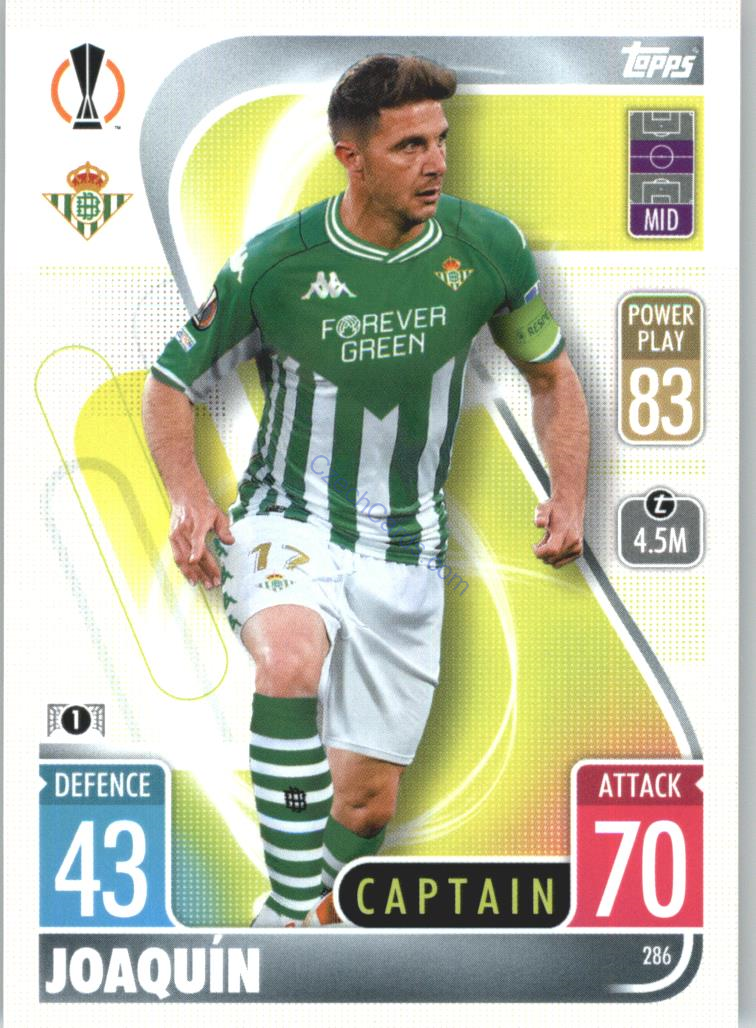Joaquín Sánchez Topps Match Attax 2021/22 #286