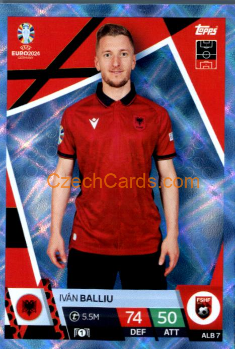Iván Balliu 2024 EURO Match Attax crystal parallel #ALB7