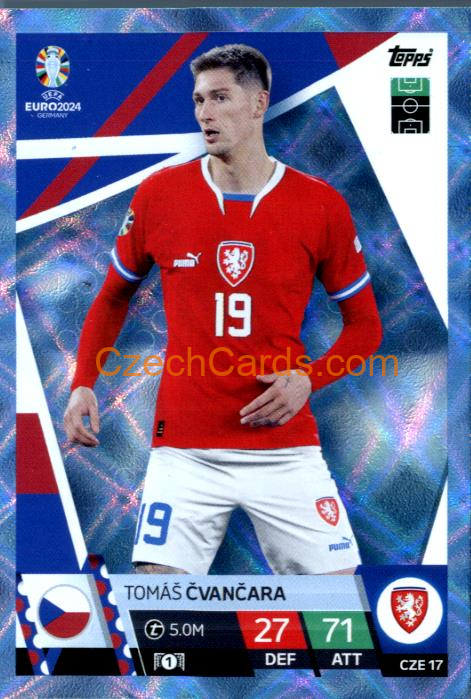 Tomáš Čvančara 2024 EURO Match Attax crystal parallel #CZE17