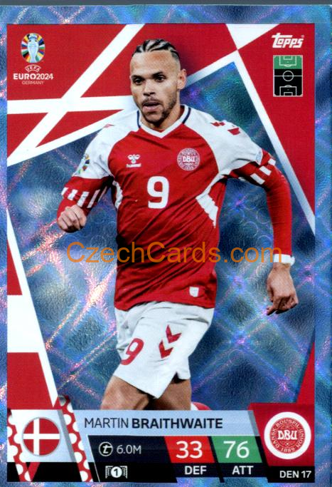 Martin Braithwaite 2024 EURO Match Attax crystal parallel #DEN17