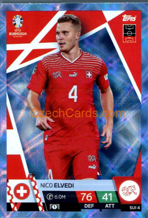 Nico Elvedi 2024 EURO Match Attax crystal parallel #SUI4