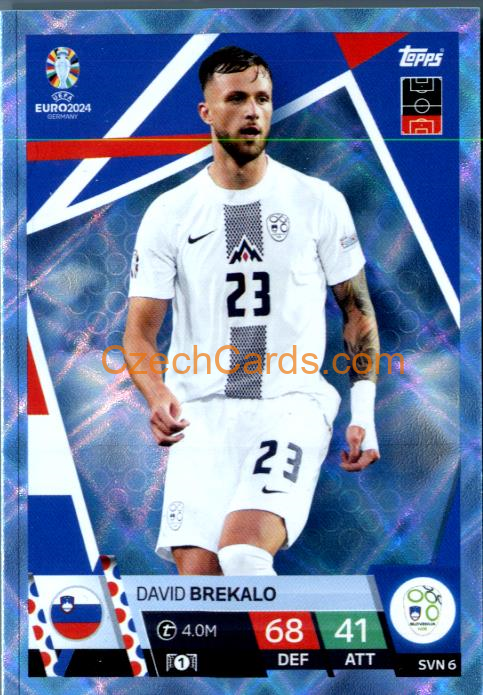 David Brekalo 2024 EURO Match Attax crystal parallel #SVN6