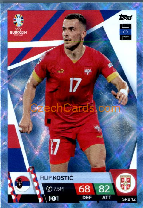Filip Kostić 2024 EURO Match Attax crystal parallel #SRB12