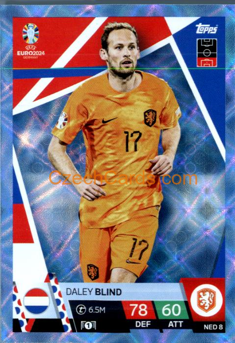 Daley Blind 2024 EURO Match Attax crystal parallel #NED8