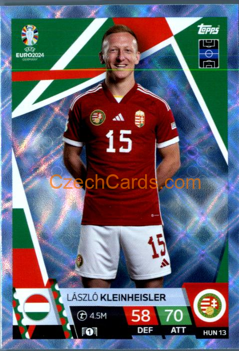 László Kleinheisler 2024 EURO Match Attax crystal parallel #HUN13