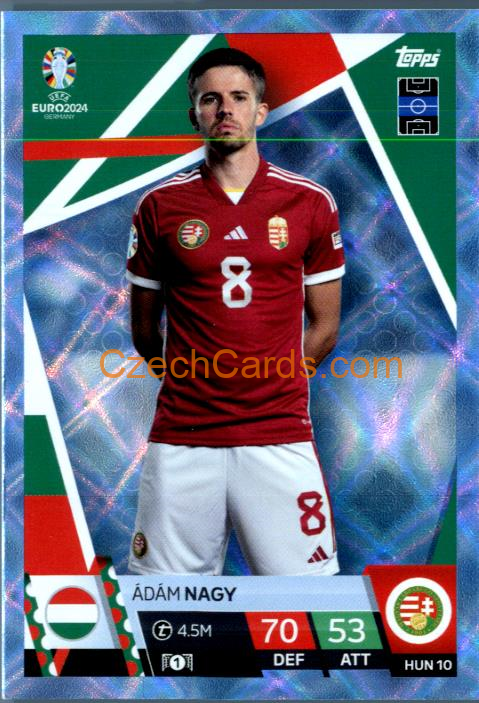 Ádám Nagy 2024 EURO Match Attax crystal parallel #HUN10