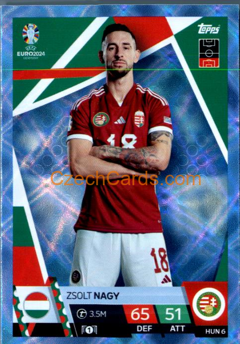 Zsolt Nagy 2024 EURO Match Attax crystal parallel #HUN6