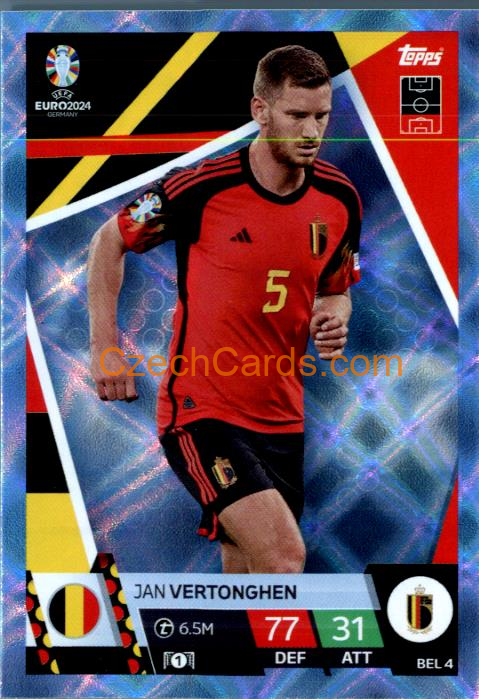 Jan Vertonghen 2024 EURO Match Attax crystal parallel #BEL4