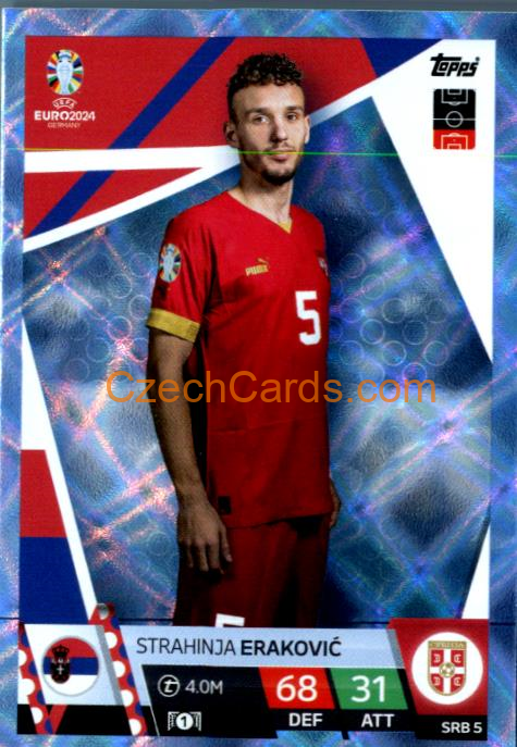 Strahinja Eraković 2024 EURO Match Attax crystal parallel #SRB5