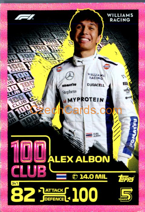 Alex Albon 100 Club 2024 Topps Turbo Attax purple parallel #341