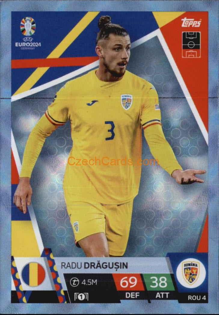 Radu Drăgușin 2024 EURO Match Attax crystal parallel #ROU4