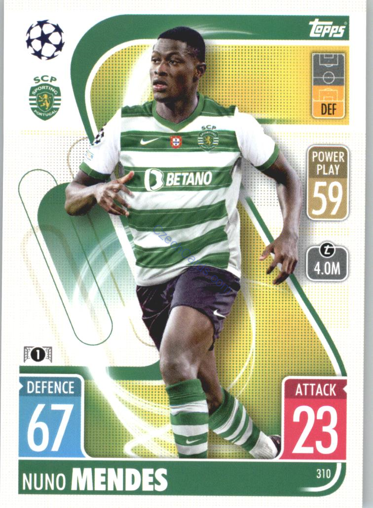 Nuno Mendes Topps Match Attax 2021/22 #310