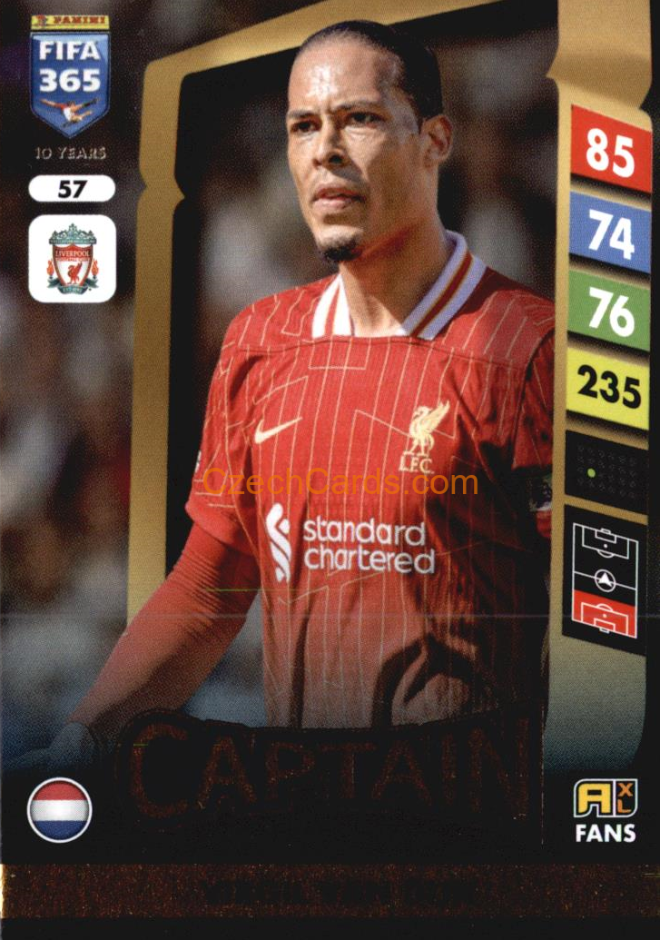 Virgil van Dijk 2025 FIFA 365 Adrenalyn Captain #57