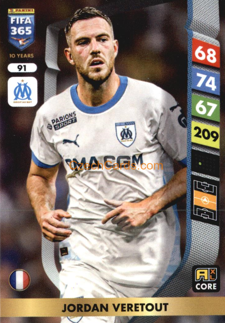 Jordan Veretout 2025 FIFA 365 Adrenalyn #91