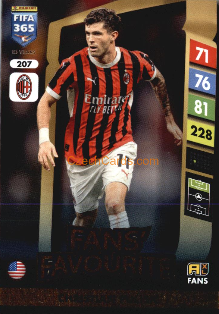Christian Pulisic 2025 FIFA 365 Adrenalyn Fans #207