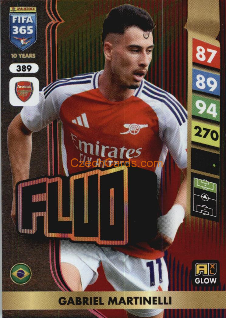 Gabriel Martinelli 2025 FIFA 365 Adrenalyn GLOW / Fluo #389