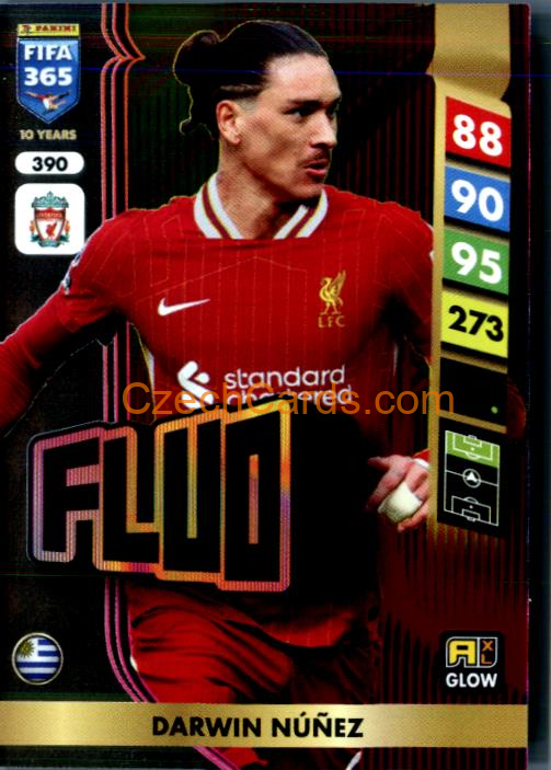 Darwin Núñez 2025 FIFA 365 Adrenalyn GLOW / Fluo #390