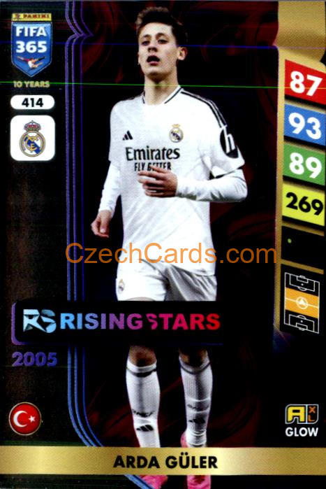Arda Güler 2025 FIFA 365 Adrenalyn GLOW / Rising Star #414