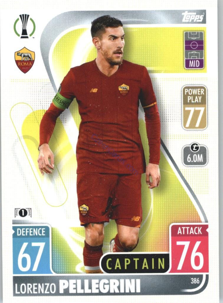 Lorenzo Pellegrini Topps Match Attax 2021/22 #386
