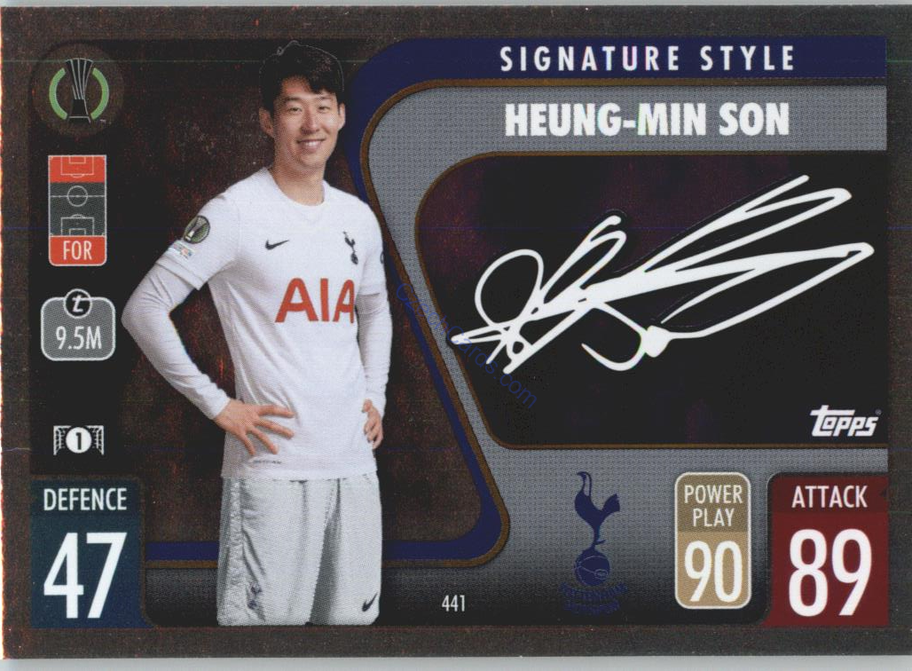 Heung-Min Son Topps Match Attax 2021/22 Signature Style #441