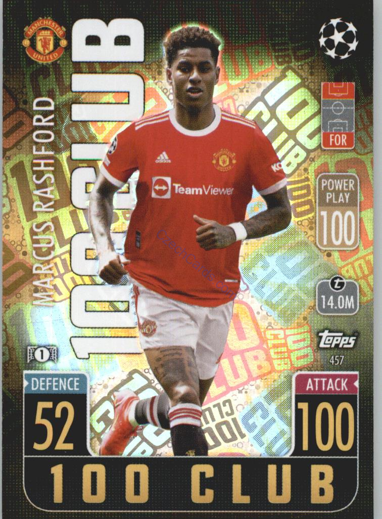 Marcus Rashford Topps Match Attax 2021/22 100 Club #457