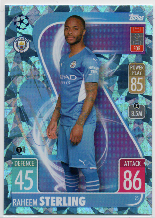 Raheem Sterling Topps Match Attax 2021/22 Crystal paralel #25