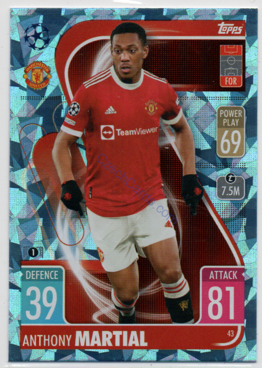 Anthony Martial Topps Match Attax 2021/22 Crystal paralel #43
