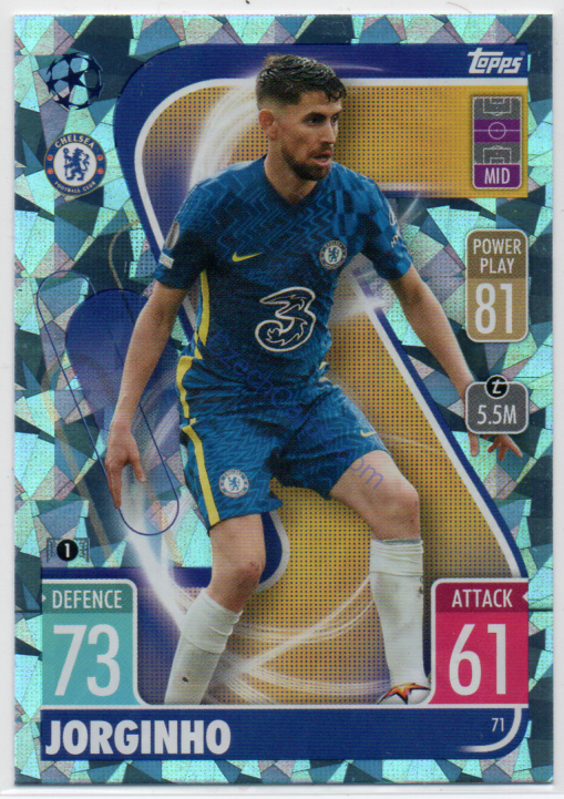 Jorginho Topps Match Attax 2021/22 Crystal paralel #71