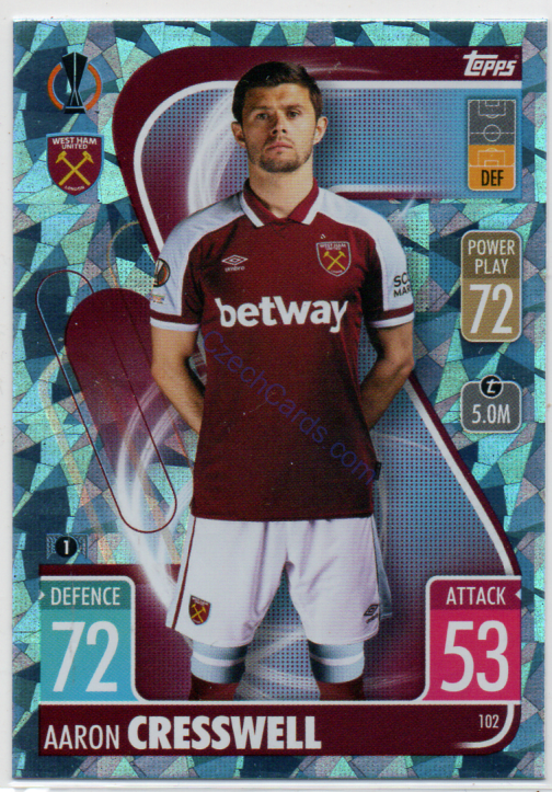 Aaron Cresswell Topps Match Attax 2021/22 Crystal paralel #102