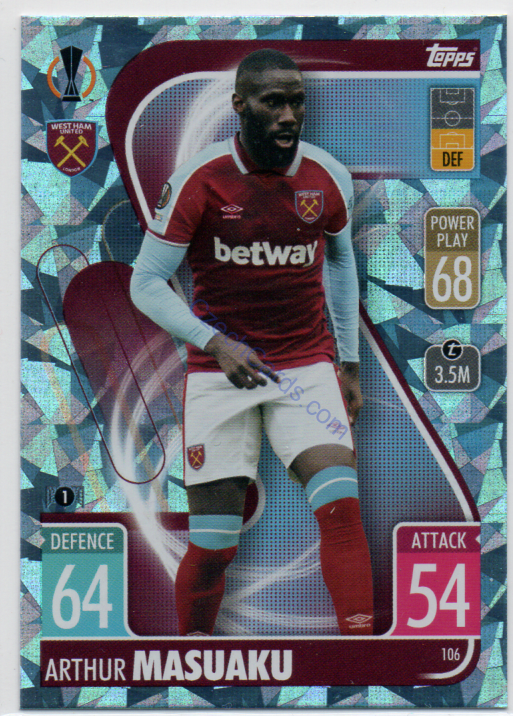 Arthur Masuaku Topps Match Attax 2021/22 Crystal paralel #106