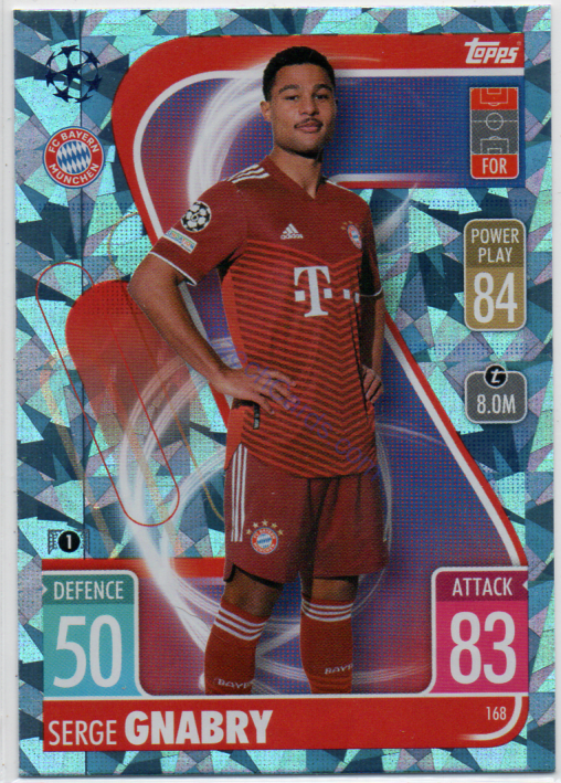 Serge Gnabry Topps Match Attax 2021/22 Crystal paralel #168