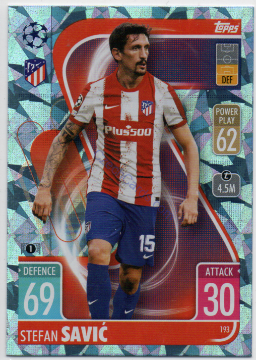 Stefan Savić Topps Match Attax 2021/22 Crystal paralel #193