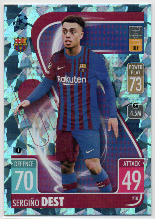 Sergiño Dest Topps Match Attax 2021/22 Crystal paralel #210