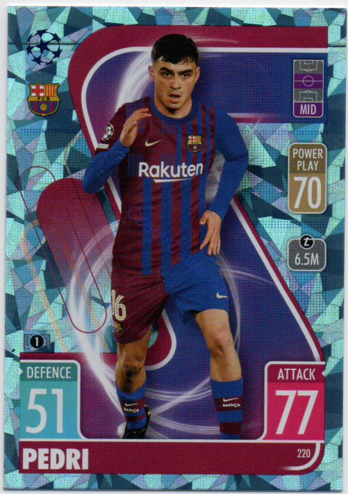 Pedri Topps Match Attax 2021/22 Crystal paralel #220