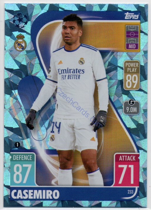 Casemiro Topps Match Attax 2021/22 Crystal paralel #233