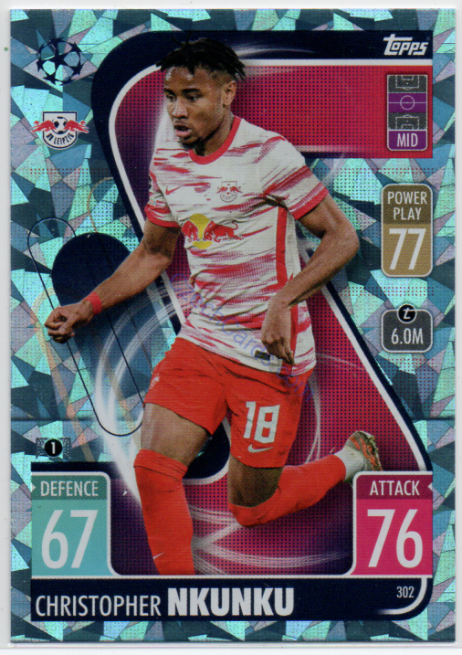 Christopher Nkunku Topps Match Attax 2021/22 Crystal paralel #302